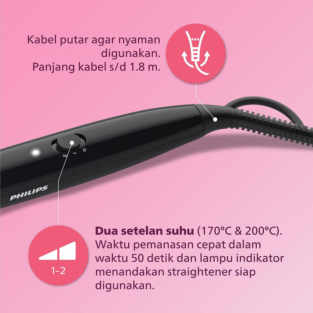 Philips Beauty Set - Hair Dryer BHD308/10 + Straightening BHH880/00 - 3