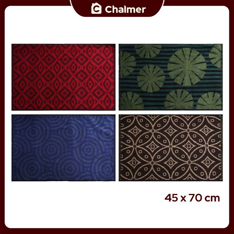 Keset Chalmer 45 x 70 cm Keset Handuk Motif Keset Dapur Keset Kamar Mandi Bolak Balik - Green Lotus - 3