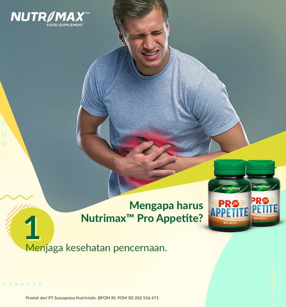 Nutrimax Pro Appetite Isi 30 Tablet Penambah Nafsu Napsu Makan Kesehatan Pencernaan Lambung - 3