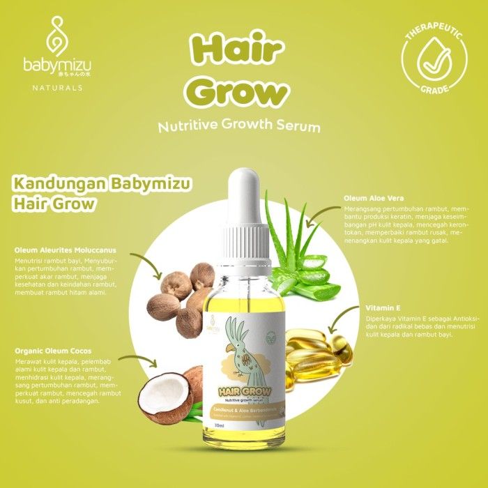 BABYMIZU Hair Grow - Serum Penumbuh Rambut Bayi dan Balita - Pelebat dan Penutrisi Rambut Anak - 2