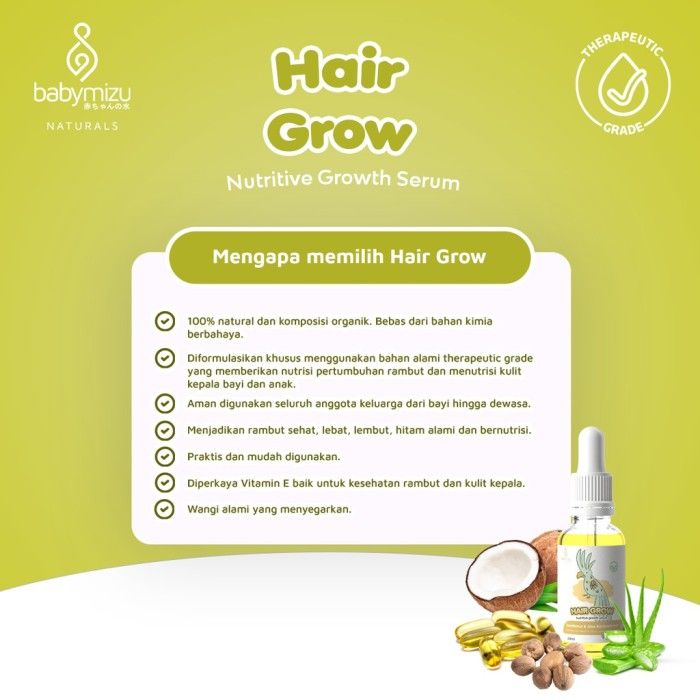BABYMIZU Hair Grow - Serum Penumbuh Rambut Bayi dan Balita - Pelebat dan Penutrisi Rambut Anak - 3