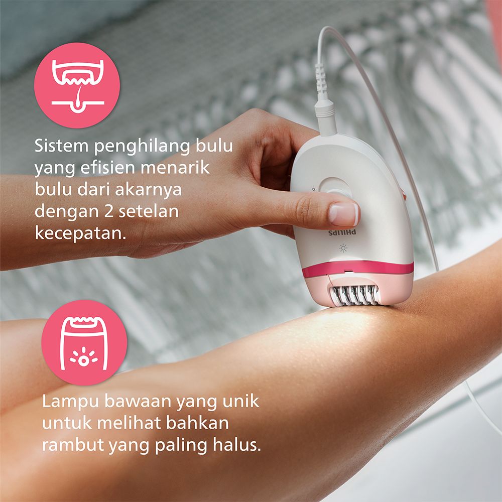Philips Pink Set (Epilator BRE255/00 + Hair Dryer HP8108/02) - 3