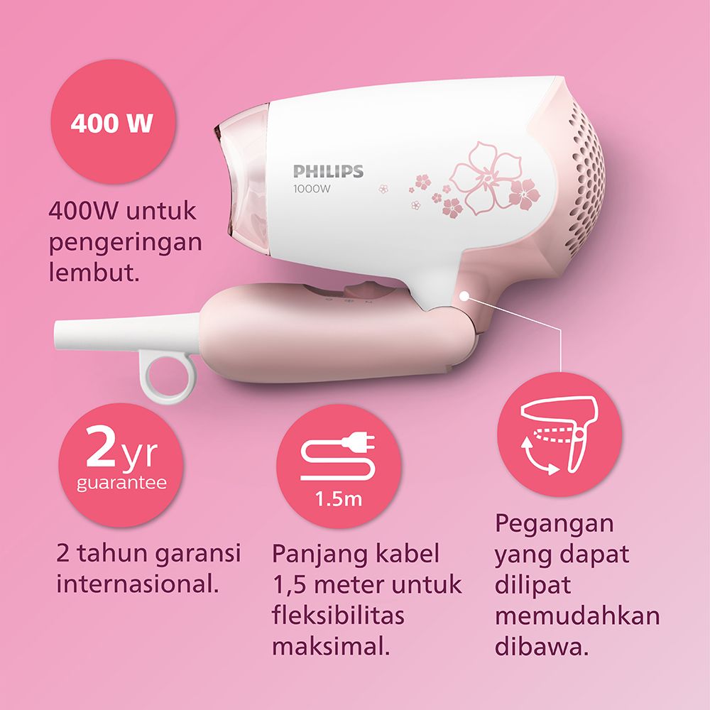 Philips Pink Set (Epilator BRE255/00 + Hair Dryer HP8108/02) - 5