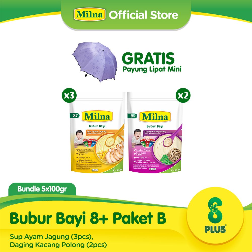 Bundle 5 Pack Bubur Regular 8+ Paket B Free Payung Mini - 1