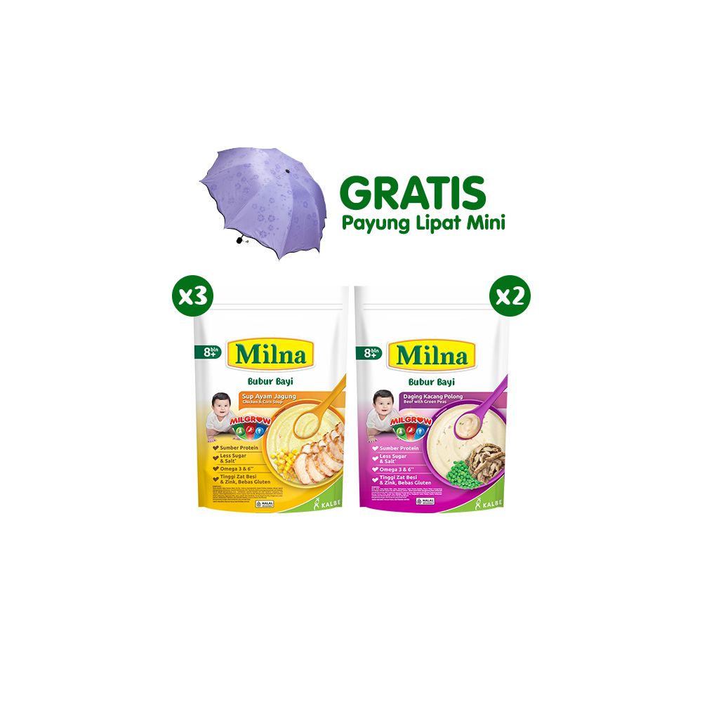 Bundle 5 Pack Bubur Regular 8+ Paket B Free Payung Mini - 2