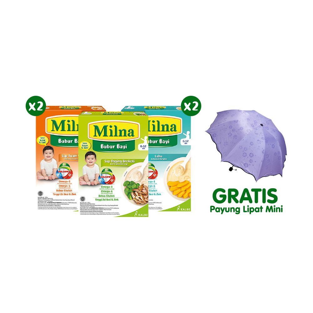 Bundle 5 Pack Bubur Regular 6+ Paket A Free Payung Mini - 2