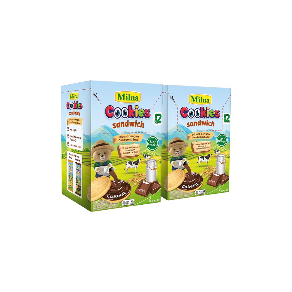 TWIN PACK MILNA COOKIES SANDWICH COKELAT - 2