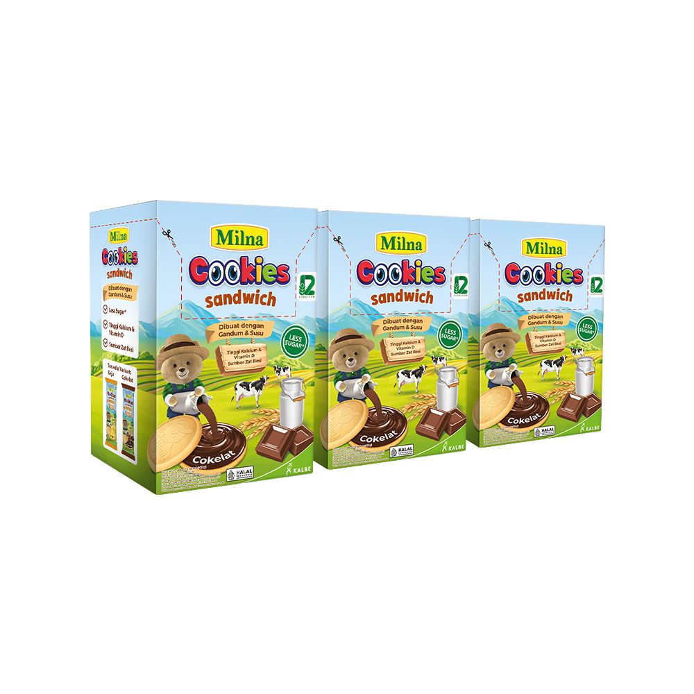 TRIPLE PACK MILNA COOKIES SANDWICH COKELAT - 2