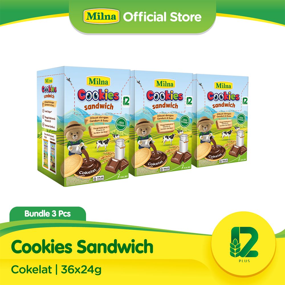 TRIPLE PACK MILNA COOKIES SANDWICH COKELAT - 1