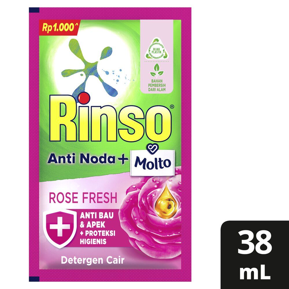 Rinso Molto Rose Fresh Liquid 38Ml - 1 Karton - 1