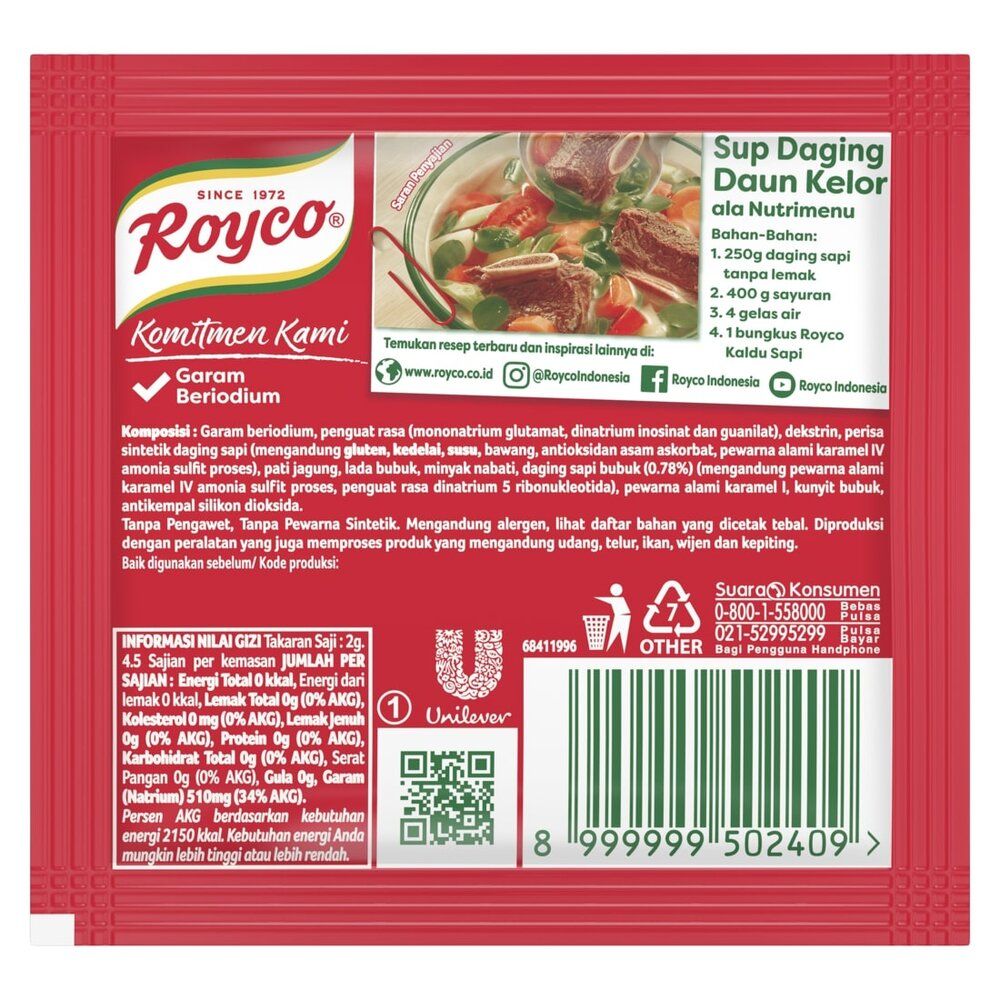 Royco Bumbu Kaldu Sapi 9G - 1 Karton - 3