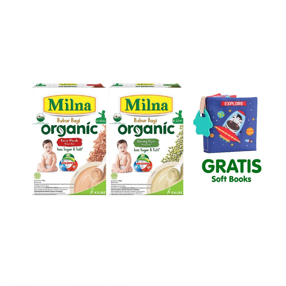 Bundle Twinpack Milna Bubur Organik 6+ Free Soft Book - 2