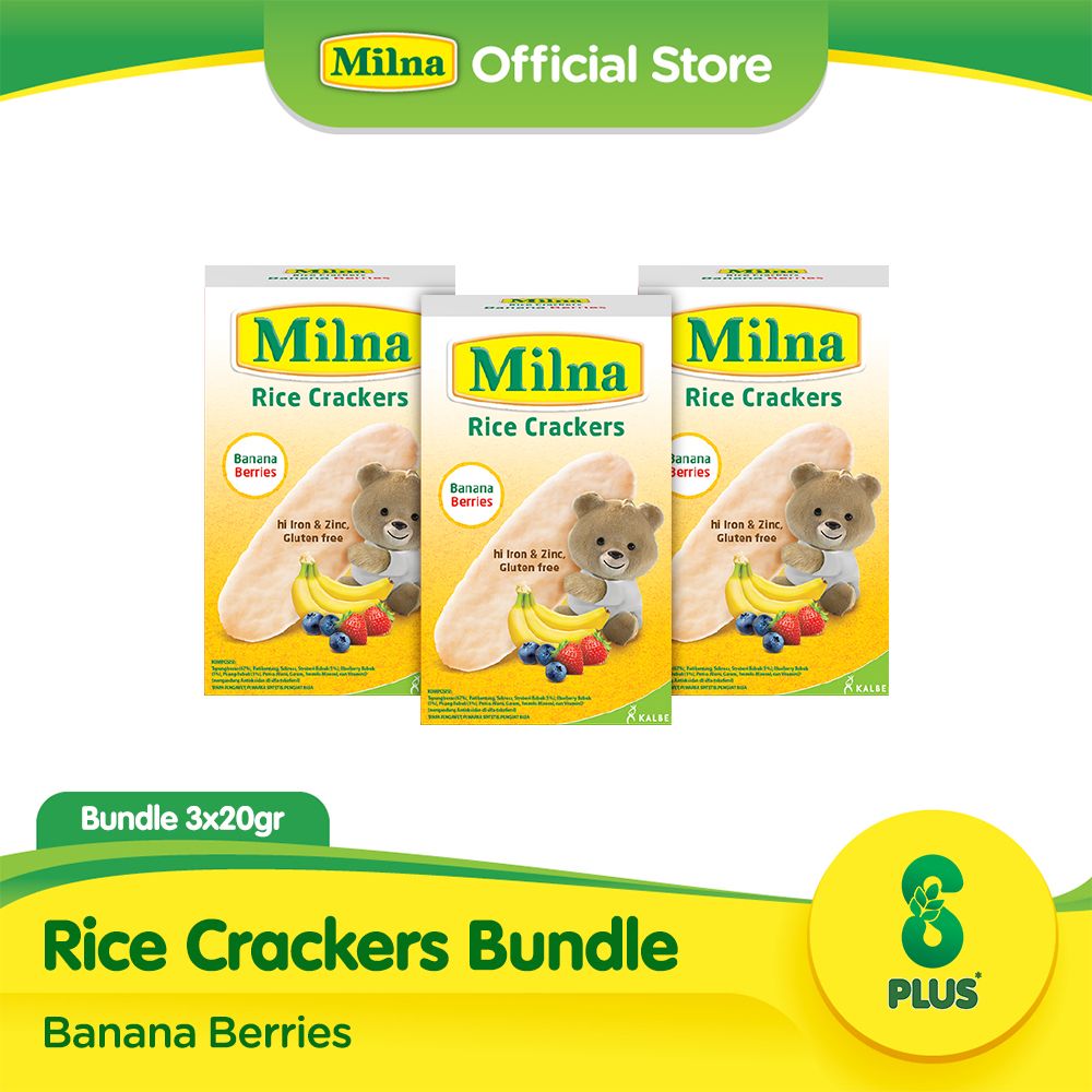Triple Pack Milna Rice Crackers Banana Berries - 1