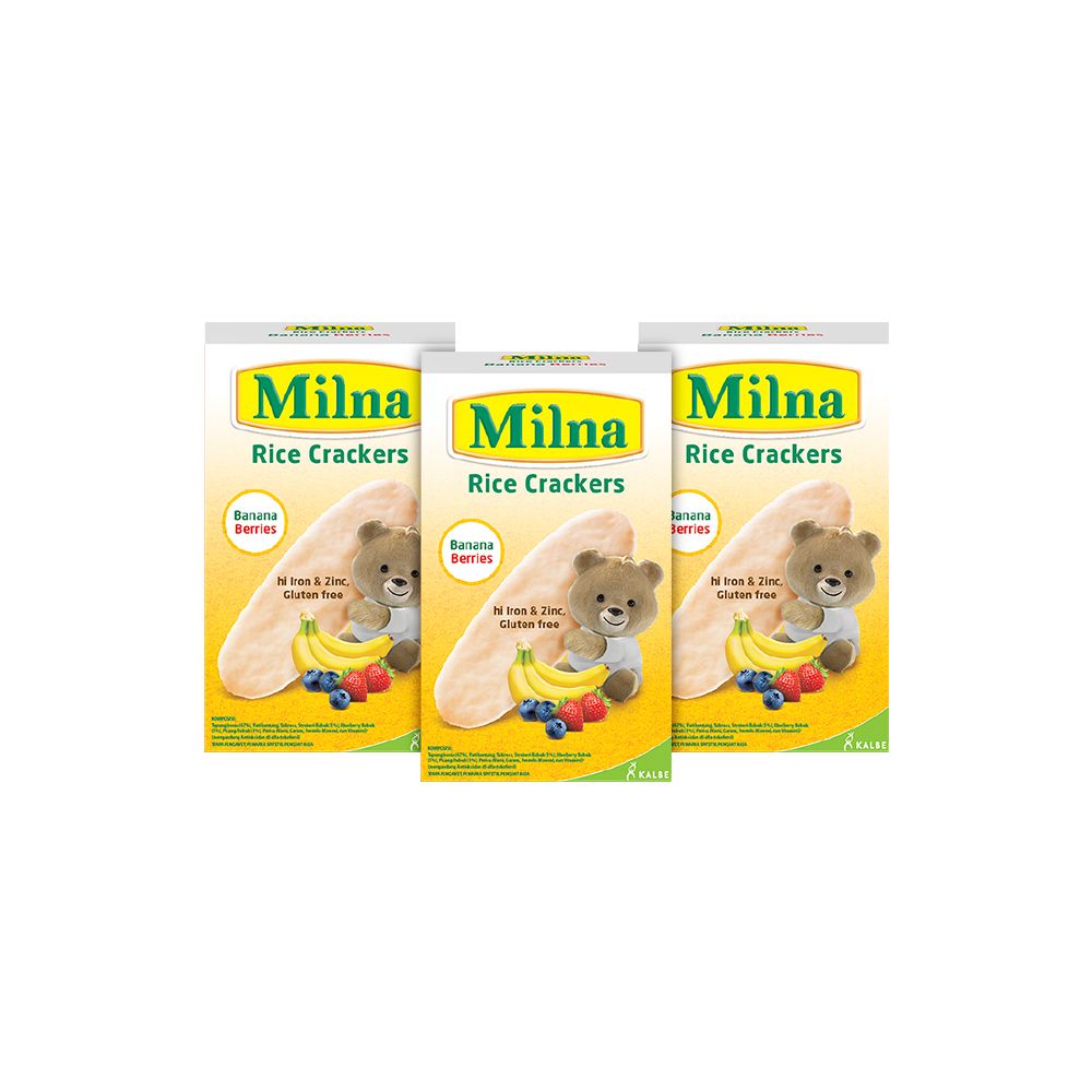 Triple Pack Milna Rice Crackers Banana Berries - 2