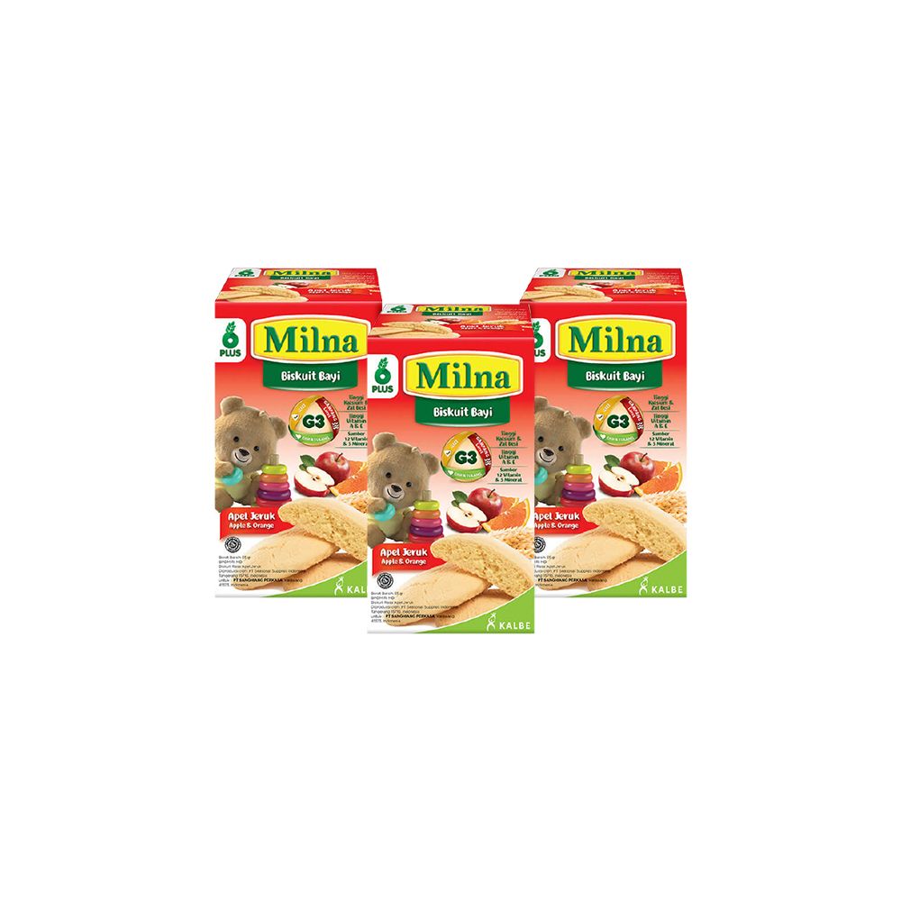 Bundle 3 Milna Biskuit Bayi Apel Jeruk - 2