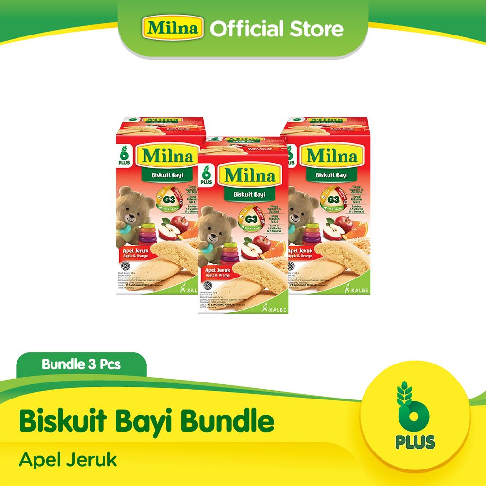 Bundle 3 Milna Biskuit Bayi Apel Jeruk - 1