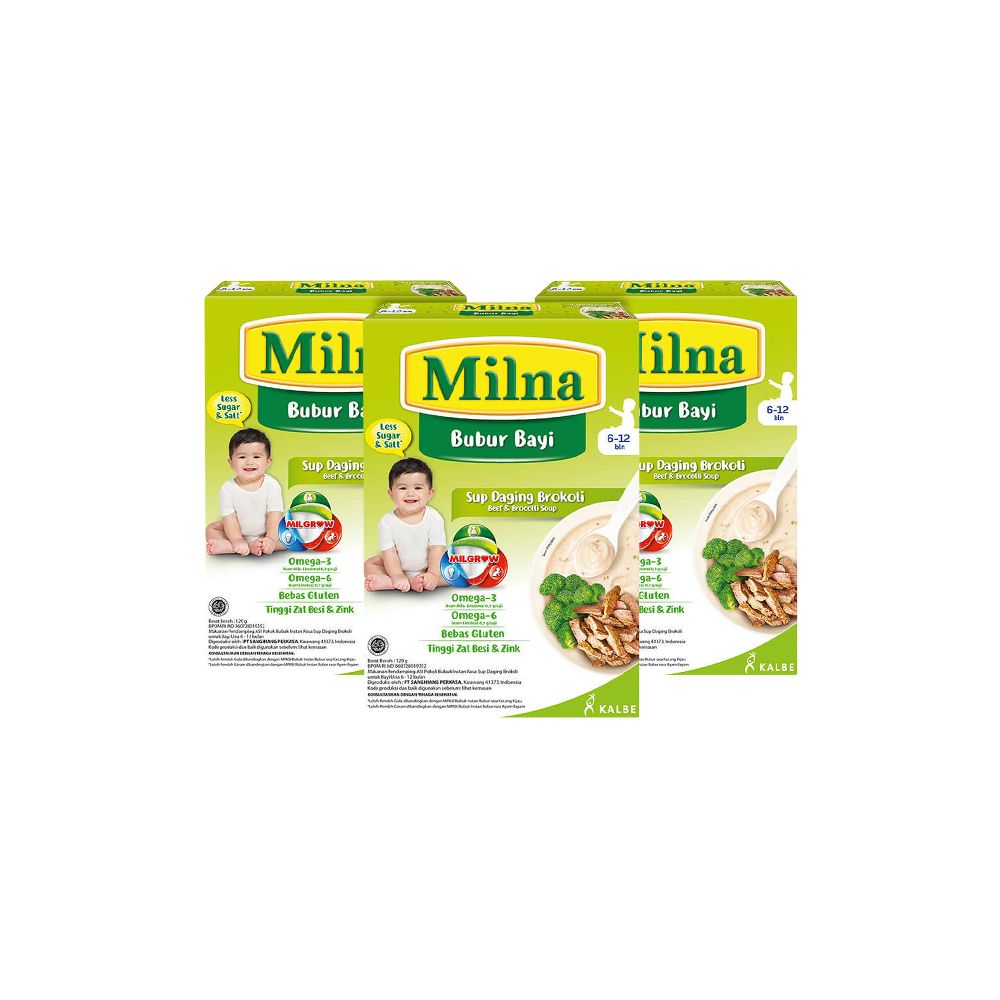 Bundle 3 Milna Bubur Bayi 6+ Sup Daging Brokoli (NED) - 2
