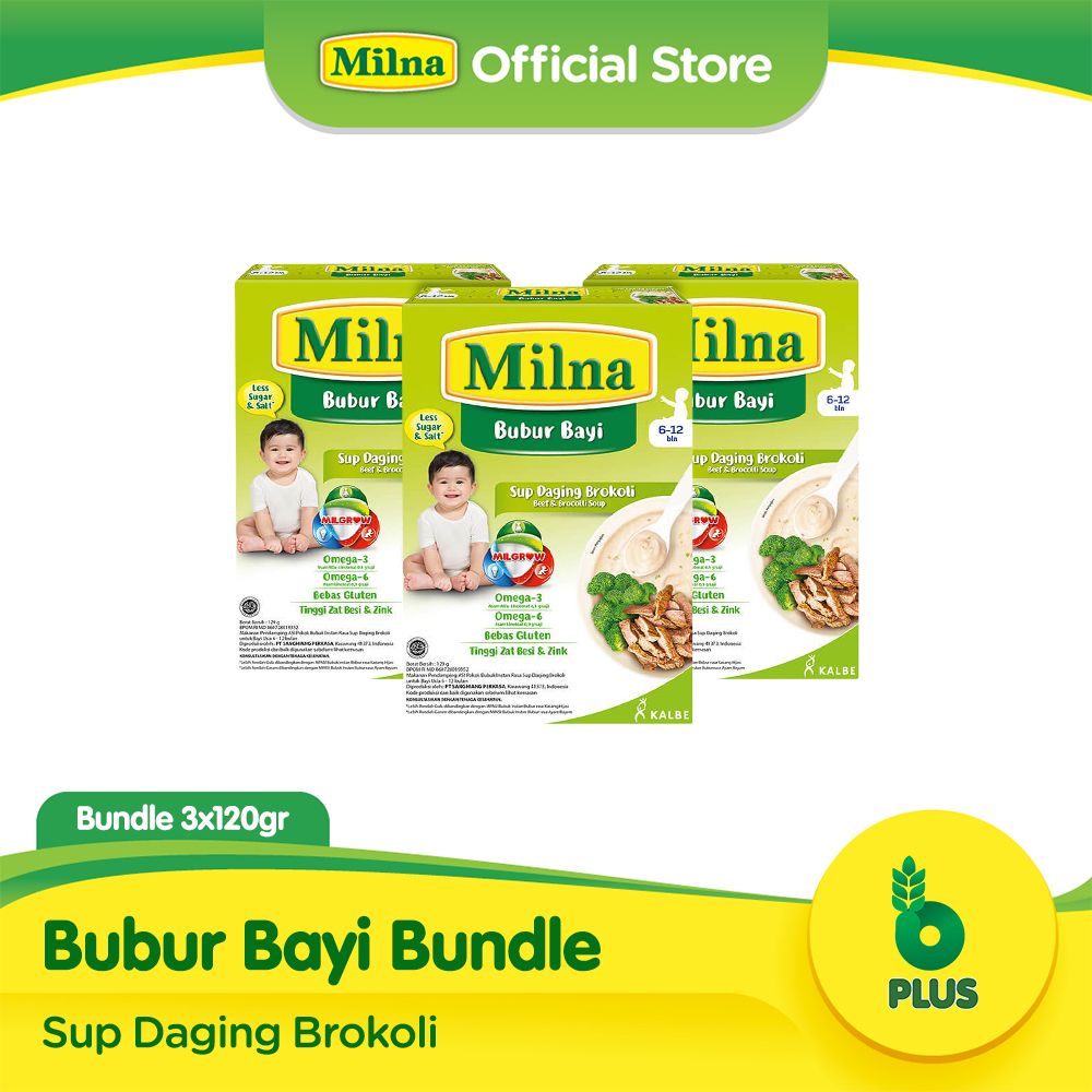 Bundle 3 Milna Bubur Bayi 6+ Sup Daging Brokoli (NED) - 1
