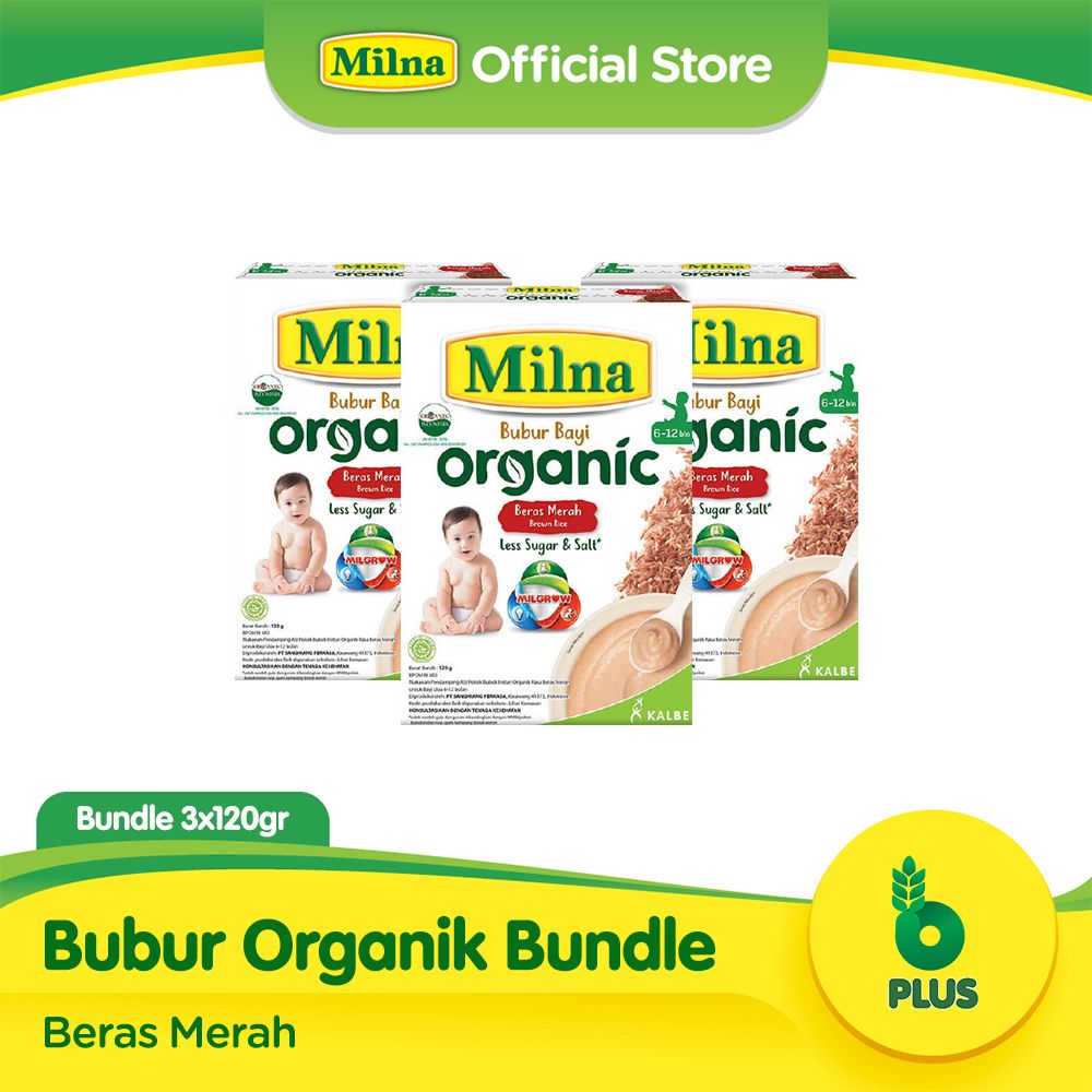 Bundle 3 Milna Bubur Organik 6+ Beras Merah (NED) - 1