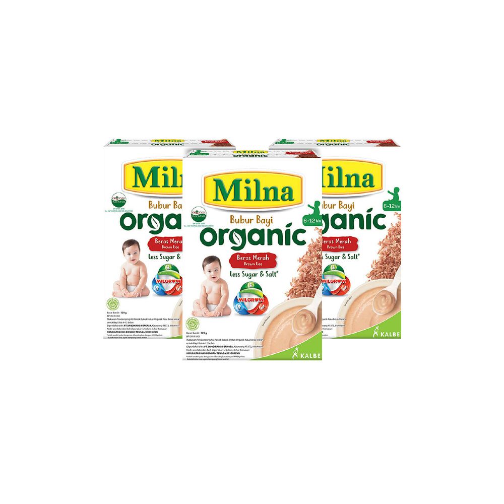 Bundle 3 Milna Bubur Organik 6+ Beras Merah (NED) - 2