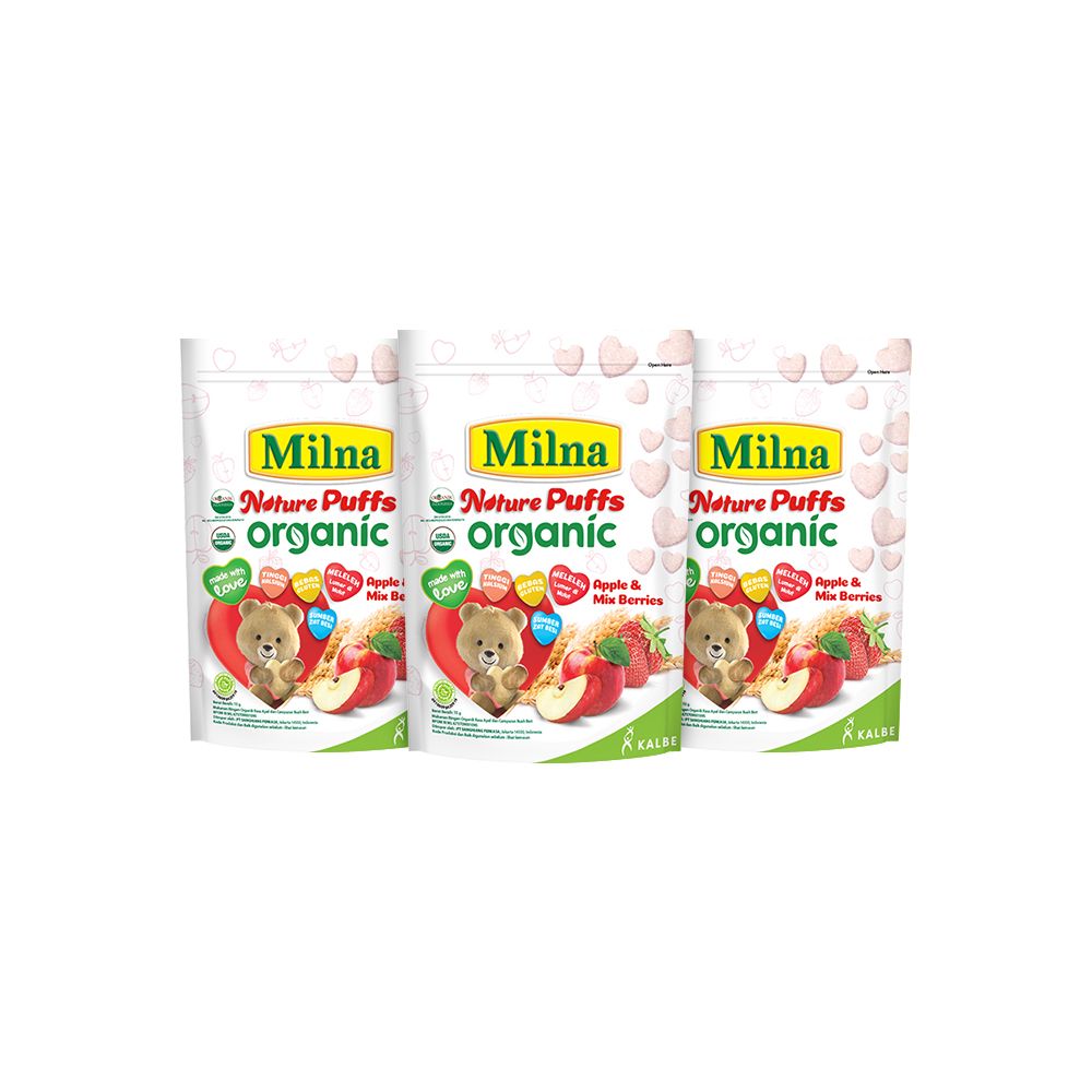 Bundle 3 Milna Puffs Organic Apple Mix Berries (NED) - 2