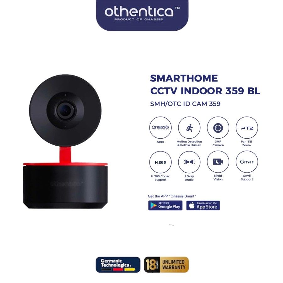 OTHENTICA SMART CCTV INDOOR WIFI CAMERA 359 MOTION TRACKING BL - 1