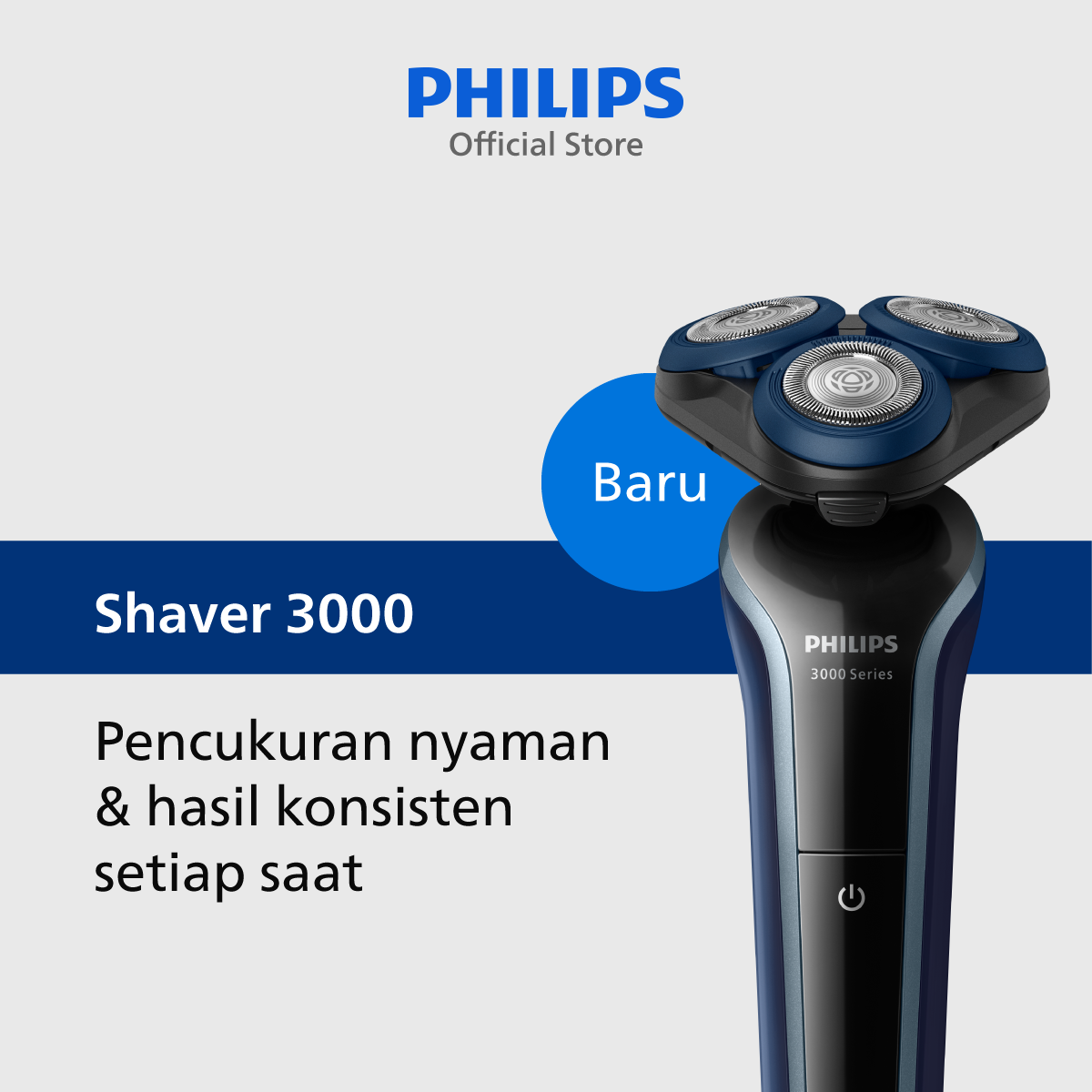 Philips Shaver 3HD Series S3608/10 Pencukur Jenggot & Kumis - 1