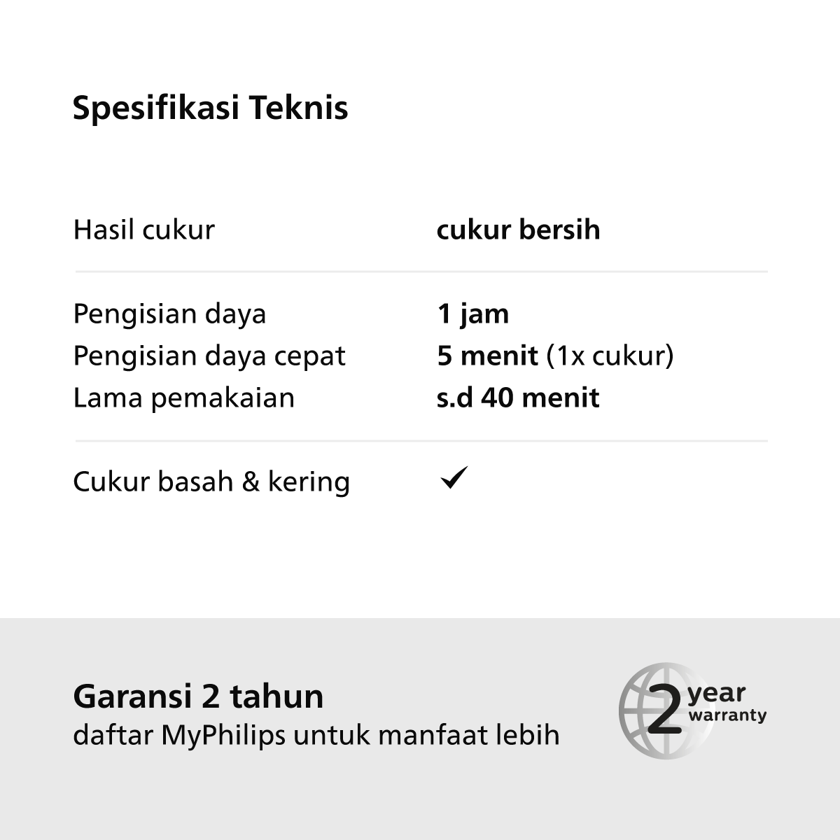 Philips Shaver 3HD Series S3608/10 Pencukur Jenggot & Kumis - 6