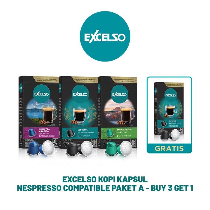 Excelso Kopi Kapsul Nespresso Compatible Paket A - Buy 3 Get 1 - 1
