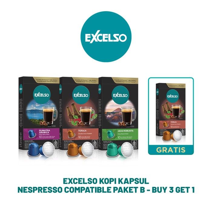 Excelso Kopi Kapsul Nespresso Compatible Paket B - Buy 3 Get 1 - 1