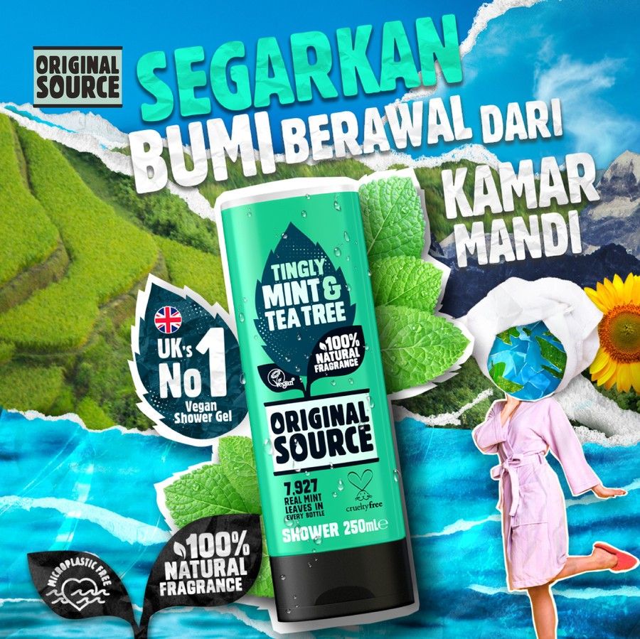 Original Source Body Wash Mint & Tea Tree - Sabun Cair Vegan 500ml - 2