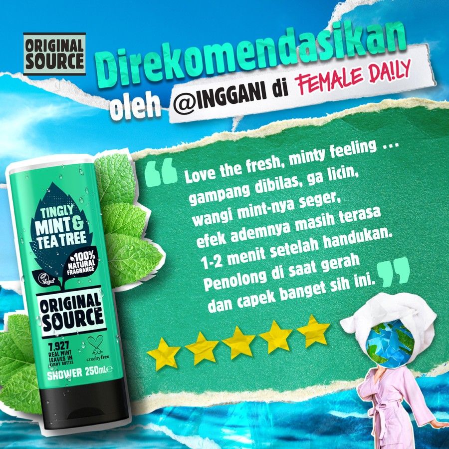 Original Source Body Wash Mint & Tea Tree - Sabun Cair Vegan 500ml - 5