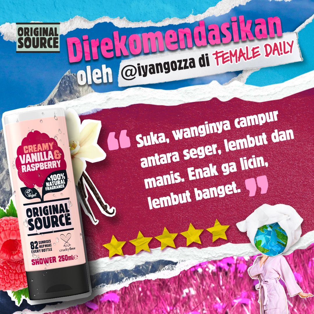 Original Source Body Wash Vanilla & Rasperry - Sabun Cair Vegan 500ml - 5
