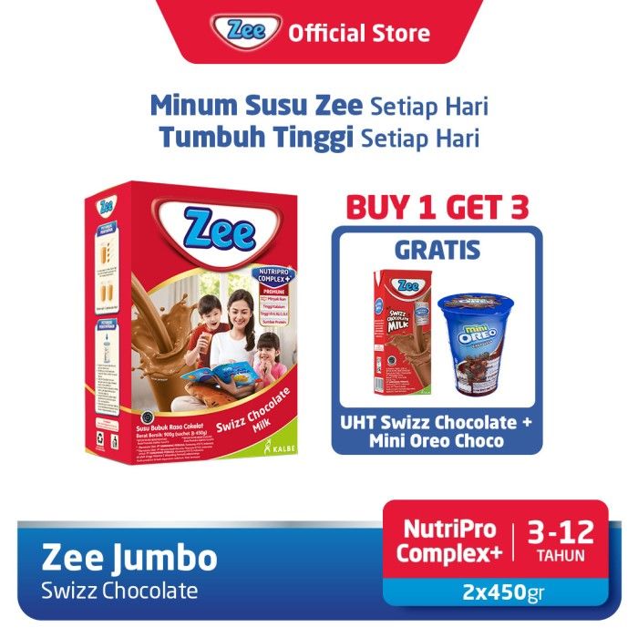 B1G3 - Zee Reguler Jumbo Choco Free UHT Choco + Mini Oreo - 1