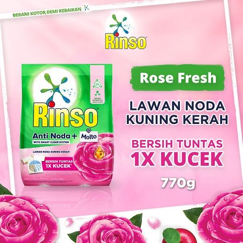 Rinso Molto Deterjen Bubuk Rose Fresh 770G - 1 Karton - 2