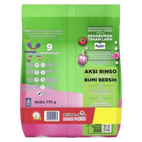 Rinso Molto Deterjen Bubuk Rose Fresh 770G - 1 Karton - 4