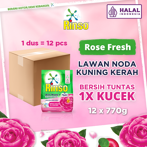 Rinso Molto Deterjen Bubuk Rose Fresh 770G - 1 Karton - 1