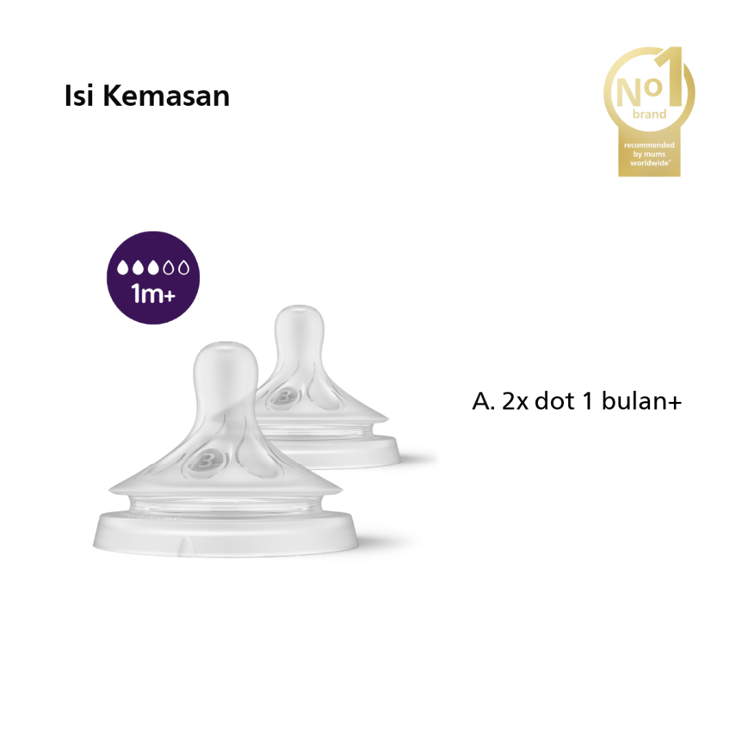 Philips Avent Teat Natural 3.0 1M+ SCY963/02 Dot Botol Bayi - 2