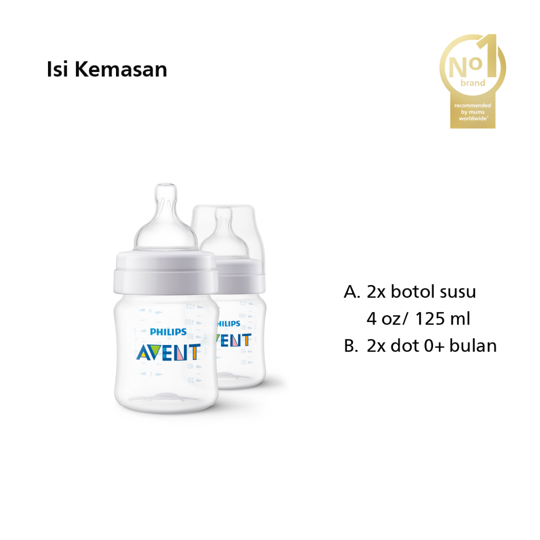 Philips Avent Bottle Anti-Colic 4OZ SCY100/02 Botol Susu - 2