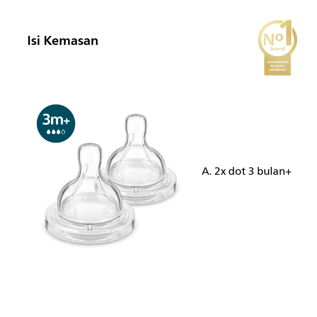 Philips Avent Teat Airflex 3M+ SCY763/02 Dot Botol Bayi - 2