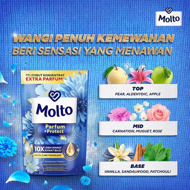 Molto Pelembut & Pewangi All-in-1 Blue 10Ml - 1 Karton - 2