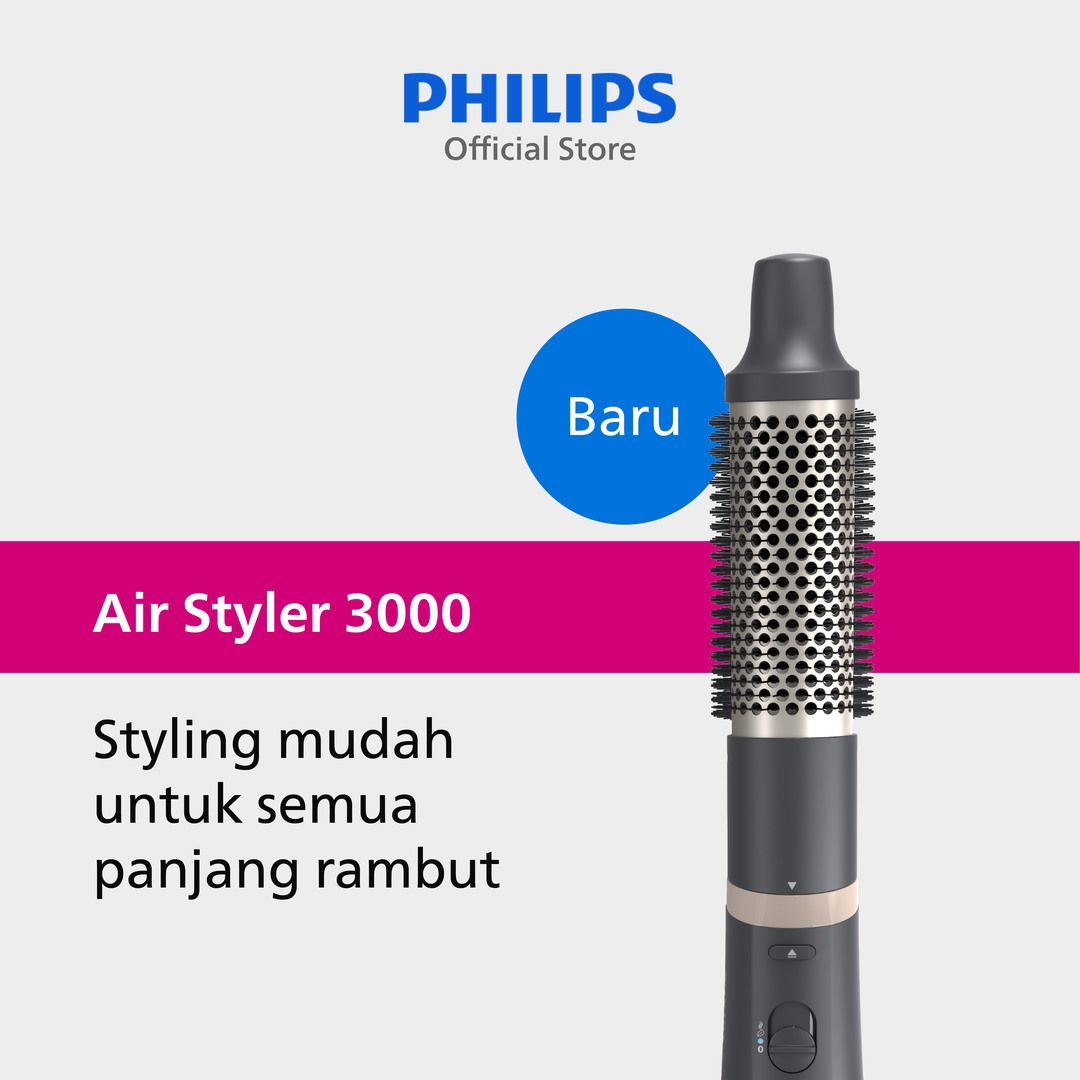 Philips | Airstyler | Catokan Curly | Rambut Ekstra Shiny dari Salon | 3 Aksesoris | BHA301/00 - 1
