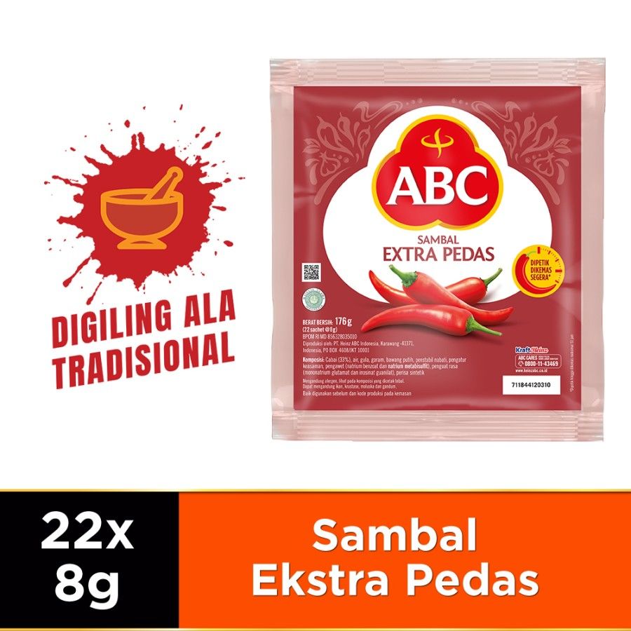 ABC Sambal Extra Pedas Sachet 8g x 22 - 2