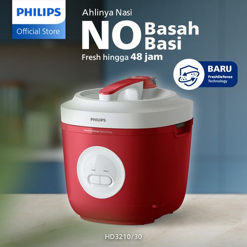 Philips Rice Cooker Penanak Nasi 1.8 L - 3000 Basic Series HD3210/30 - Merah - 1