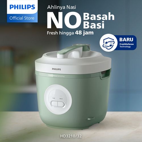 Philips Rice Cooker Penanak Nasi 1.8 L - 3000 Basic Series HD3210/32 - Hijau - 1