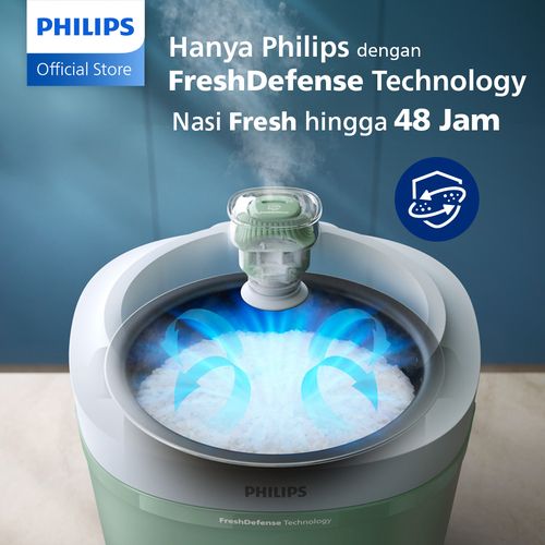 Philips Rice Cooker Penanak Nasi 1.8 L - 3000 Basic Series HD3210/32 - Hijau - 2