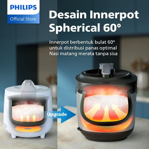 Philips Rice Cooker Penanak Nasi 1.8 L - 3000 Premium Series HD3211/31 - Silver - 4