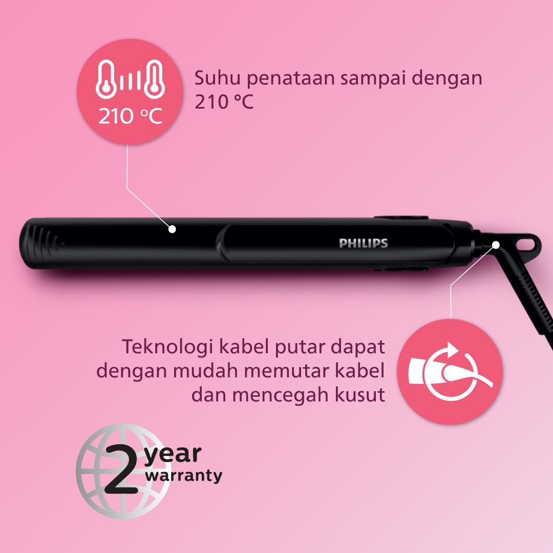 Philips Beauty Set - Hair Dryer HP8126/02 + Straightener HP8401/00 Catokan Ungu - 5