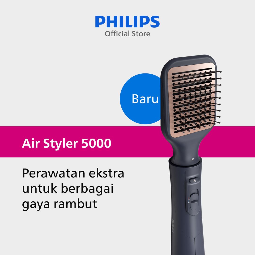 Philips | Airstyler | Catokan Curly | Rambut Ekstra Shiny Seperti dari Salon| 5 Aksesoris| BHA530/00 - 1