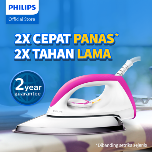 Philips Dry Iron - Pink HD1173/40 x Signify - 1